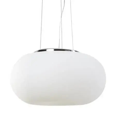 Wisząca lampa okrągła Inez do przedpokoju biała chrom