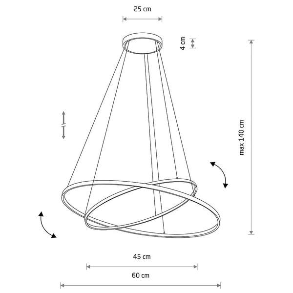 Pierścieniowa wisząca lampa Circolo 10814 Nowodvorski LED 35W 3000K czarna