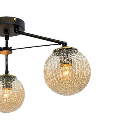 Loftowa LAMPA sufitowa Rosa 2100/3 BLACK Elem metalowa OPRAWA modernistyczna czarna bursztynowa
