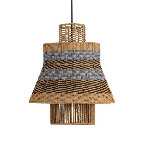 Wisząca lampa MURVOLO LE45361 boho brązowa niebieska