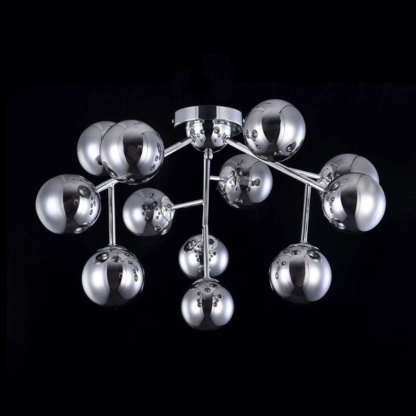 LAMPA sufitowa DALLAS MOD545PL-12CH Maytoni metalowa OPRAWA modernistyczny plafon molekuły chrom przydymione