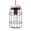 Loftowa lampa wisząca Gotto SL.1263 druciana cage drewniana czarna