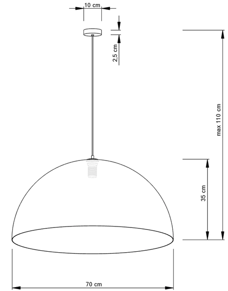 Skandynawska lampa wisząca Sfera okrągła biała złota