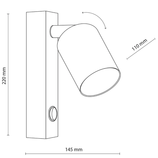 Kinkiet naścienny z włącznikiem Top 4872 tuba rurka do sypialni brązowy