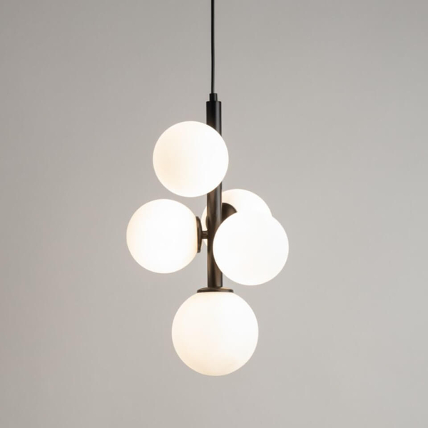 Lampa wisząca Perla 33488 Sigma molekuła metalowa szklana czarna biała