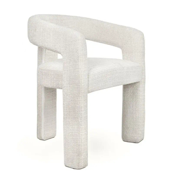 Tapicerowane krzesło LOGAN MM1501100300 białe z tkaniny do jadalni 45cm