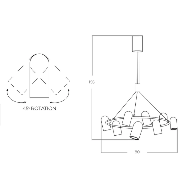 Wisząca lampa glamour TWIST AZ5733 Azzardo LED 60W 3000K czarny