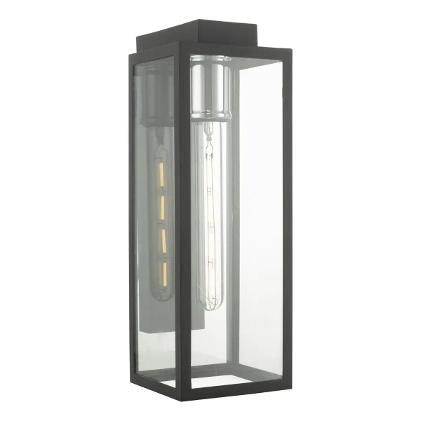 Tarasowa lampa ścienna Naxos NAX1522 szklana prostokątna IP43 czarny
