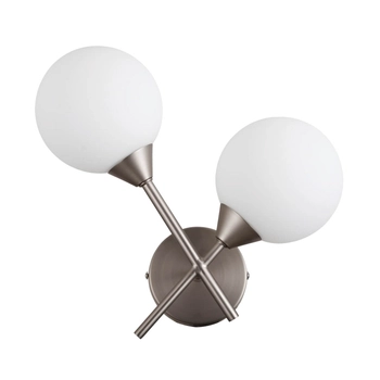 Kinkiet ścienny kulisty Evora WL-55342-2-SN Italux biały srebrny