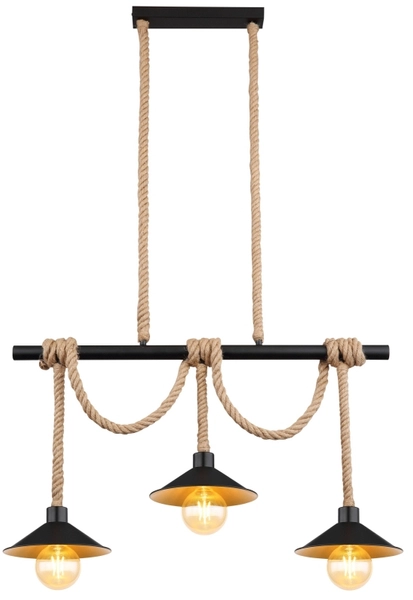 Lampa wisząca Diana 15690-3H loft do salonu czarna złota