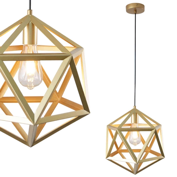 Druciana LAMPA wisząca DENMARK 318848 Polux metalowa klatka zwis gwiazda złota