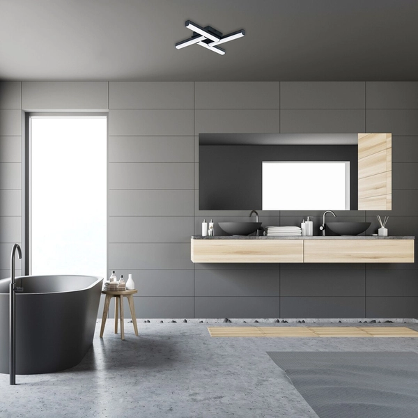 Nowoczesna lampa sufitowa Evan LED 18W 4000K do łazienki czarna