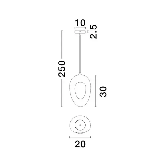 Owalna wisząca lampa LONTIZA LE45335 nad wyspę do jadalni szara