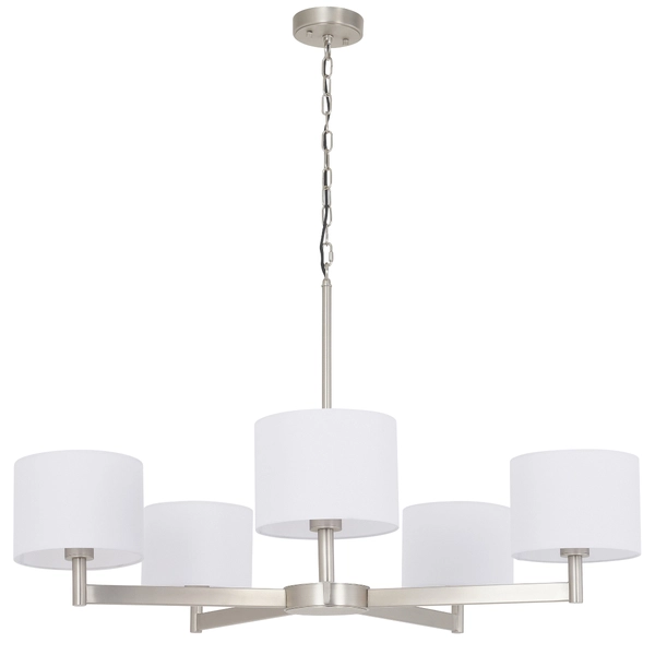 Żyrandol na łańcuchu L&-195446 Light& z abażurami nikiel biały