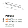 Ledowa lampa łazienkowa Petra AZ2473 nad umywalkę 12W 4000K chrom