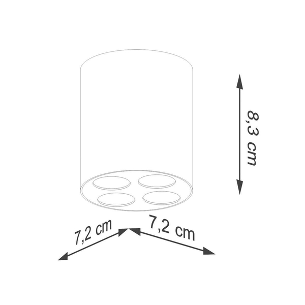 Plafon sufitowy Zoe SL.1209 Sollux LED 9W 4000K walec minimalistyczny biały