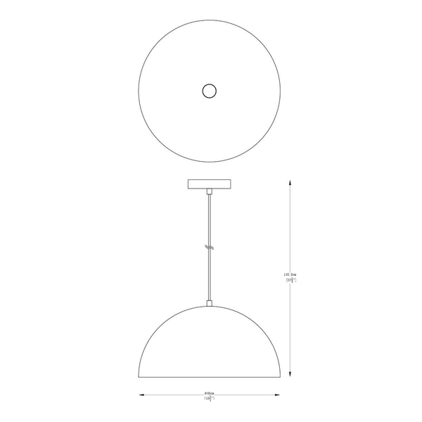Kuchenna lampa wisząca Vela metalowa kopuła biała złota