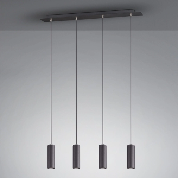 Wisząca lampa loftowa VANTOS DL432312400 Trio tubki do jadalni czarny