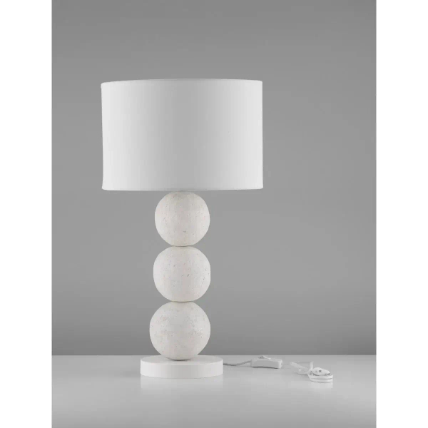 Lampka nocna z abażurem CELVIRO LE45306 kule papierowe z tkaniny biały