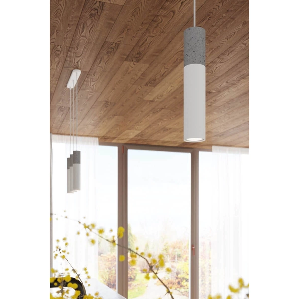 Nowoczesna lampa wisząca SL.1080 kaskada tuby szare białe
