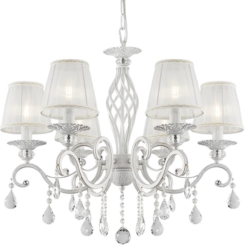 Żyrandol glamour Grace ARM247-06-G abażurowy kryształ biały