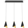 LAMPA wisząca RAALTO PND-433128-3 Italux metalowa OPRAWA modernistyczna ZWIS na listwie LED 21W 3000K stożek czarny złoty