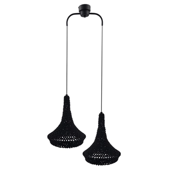 Wisząca lampa hampton Mahaka 5173 Shilo ażurowa do jadalni czarna