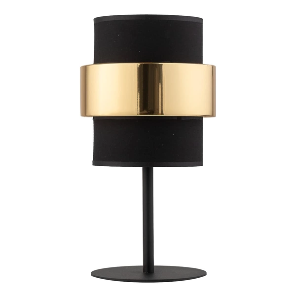Lampka nocna glamour Calisto 4705 TK Lighting z tkaniny czarna złota