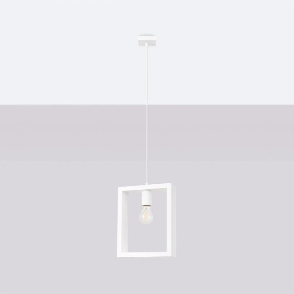 Lampa zwisająca Aries SL.1312 Sollux loft do biura drewniana biała