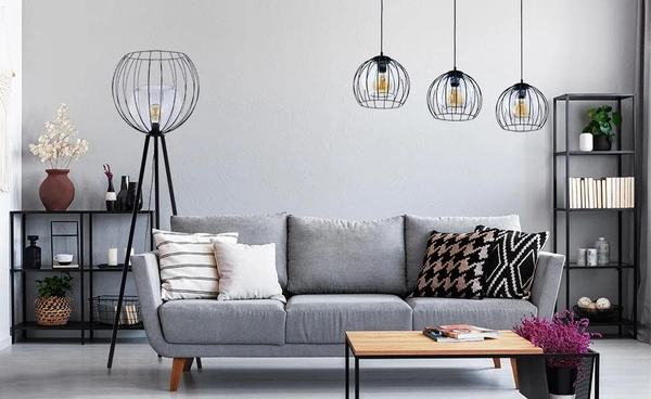 Loftowa lampa podłogowa Universo 5057 TK Lighting na trójnogu czarna