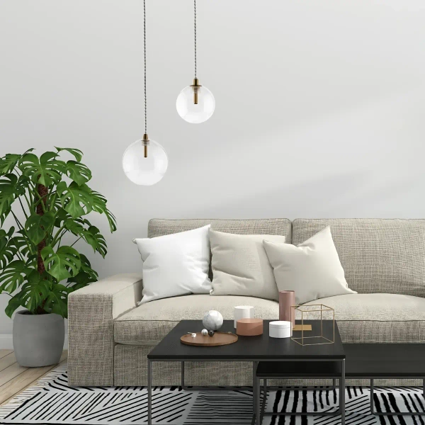 Szklana lampa wisząca GLOBO GLOBO-HD80306-G4 kula złota