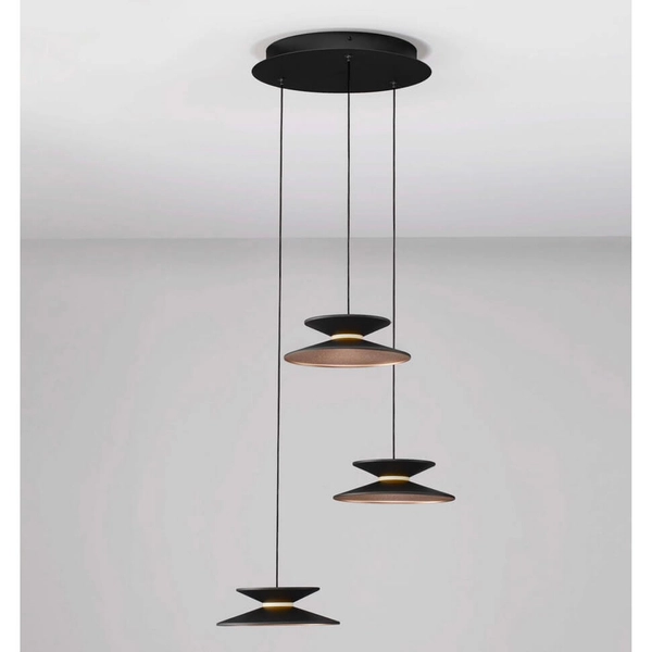 Kaskadowa lampa wisząca GUANAY LE44742 LED 14W 3000K czarna złota