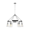 Wisząca lampa z łańcuchem LORAS QN-LORAS6 szklana przezroczysta chrom