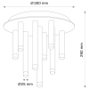 Lampa sufitowa metalowa Glam 326645 na korytarz czarna złota