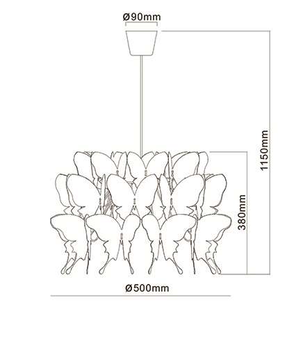 LAMPA wisząca FARFALLA LP-MD088-3439A/1P RÓŻOWY Light Prestige dekoracyjna OPRAWA zwis motyle różowe