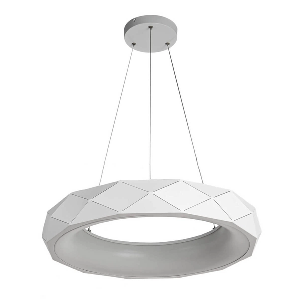 Geometryczna LAMPA wisząca REUS LP-8069/1P LED WH Light Prestige okrągła OPRAWA metalowa LED 36W 4000K pierścień ring zwis biały