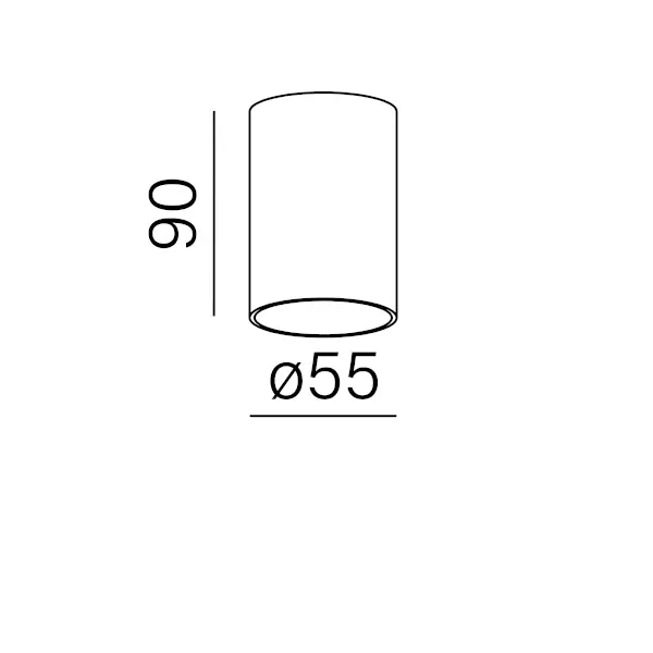 Sufitowy downlight tubka czarna PET 1xGU10 50W spot do salonu 42311-G000-00-PH-12