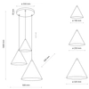 Wisząca lampa stożkowa Cono 6633 trójkąt do kuchni ceglana szara czarna