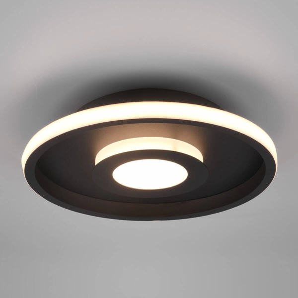 Łazienkowy plafon ASCARI 680810332 Trio LED 28W 3000K IP44 czarny biały