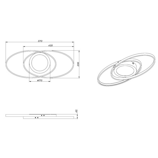 Plafoniera Galaxy R62991142 pierścienie LED 27W 3000K antracyt