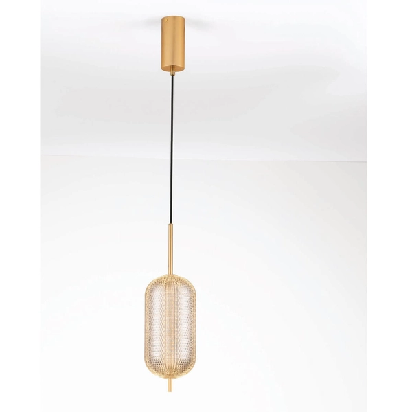 Lampa wisząca nad stół TIPUANI LE44626 LED 17W 3000K owalna złota przezroczysta