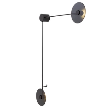 Podwójny kinkiet Furano 4035 Shilo okręgi koła do jadalni metalowy czarny