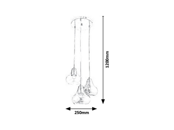 Wisząca LAMPA loft JEZABEL 7977 Rabalux szklana OPRAWA kaskada ZWIS kulisty multikolor