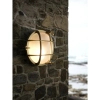 Okrągła lampa ścienna na taras Polperro 49021035 IP64 mosiądz