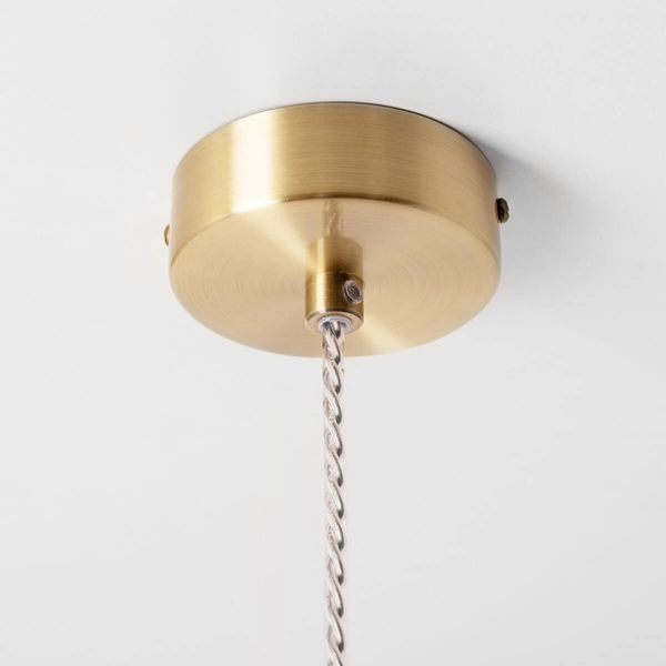 Lampa wisząca GEM P0389-01D-0FD2 szklana tuba złota przezroczysta