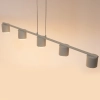 Podłużna lampa wisząca Mila 5 41357 tubki metalowe szare beżowe