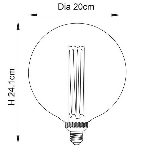 Szklana żarówka Globe 80168 bańka LED E27 2,8W 120lm 1800K
