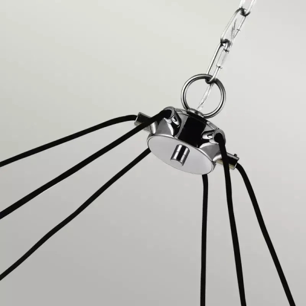 Wisząca lampa z łańcuchem LORAS QN-LORAS6 szklana przezroczysta chrom