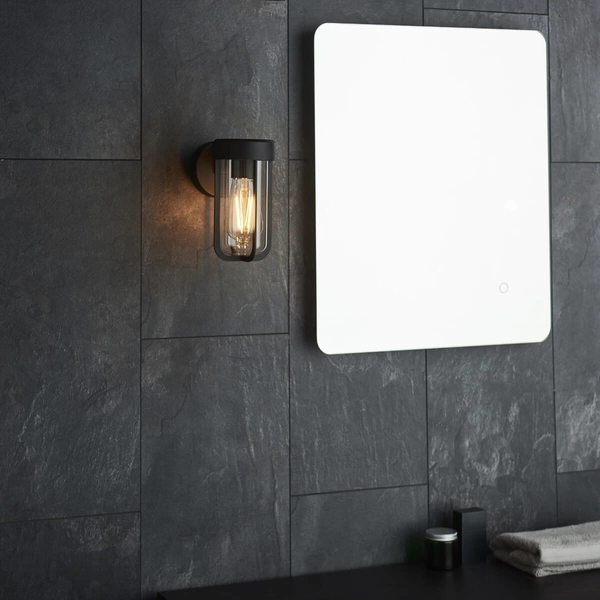 Loftowy kinkiet ścienny L&-192859 Light& szklany czarny przezroczyste