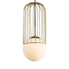LAMPA wisząca MATTY MDM-3939/1 GD Italux druciana OPRAWA metalowa ZWIS szklana kula ball klatka loft złota